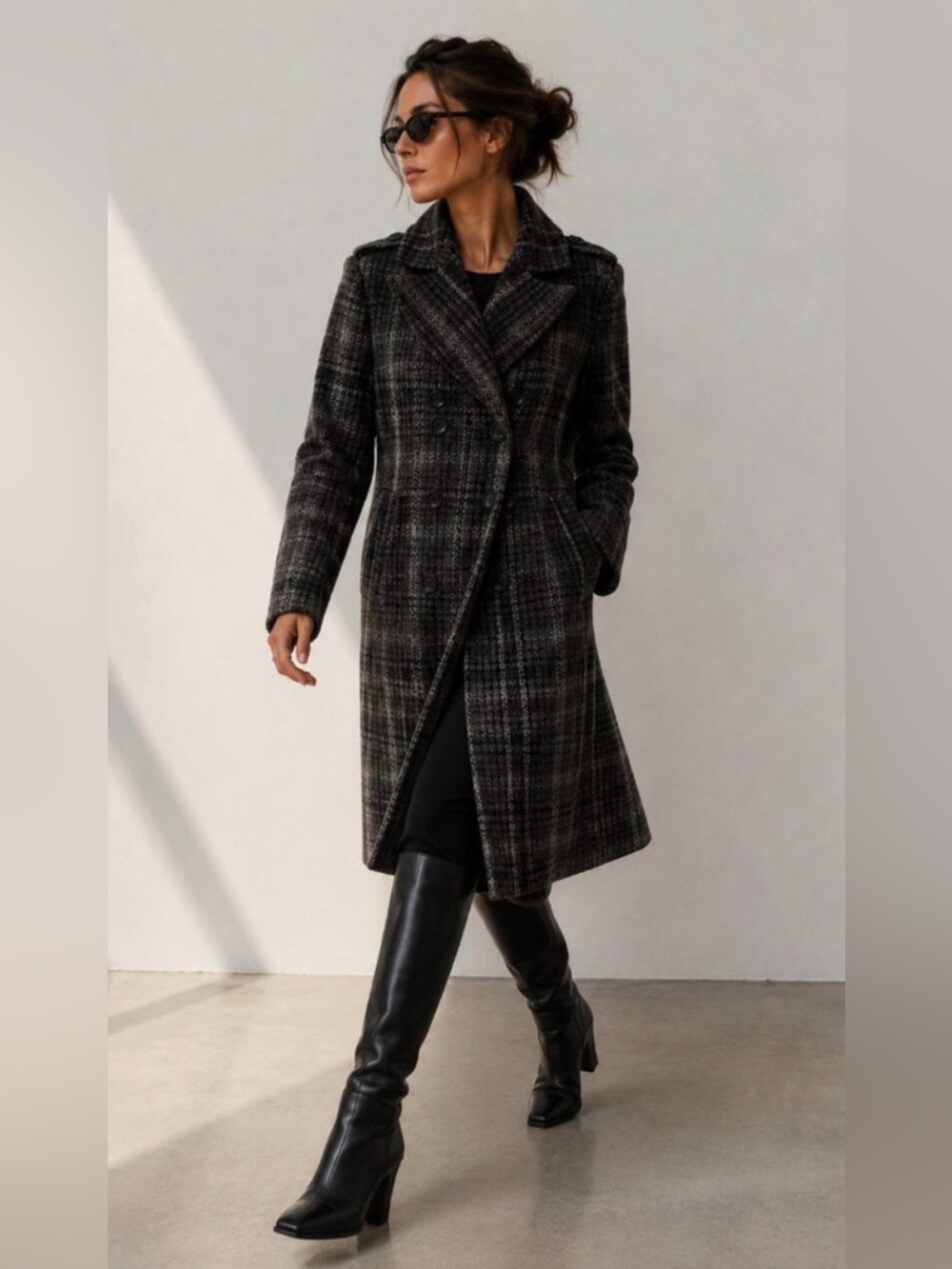 United Colors of Benetton - Plaid Wool Coat. 
Size: Size 46 (fits size small)